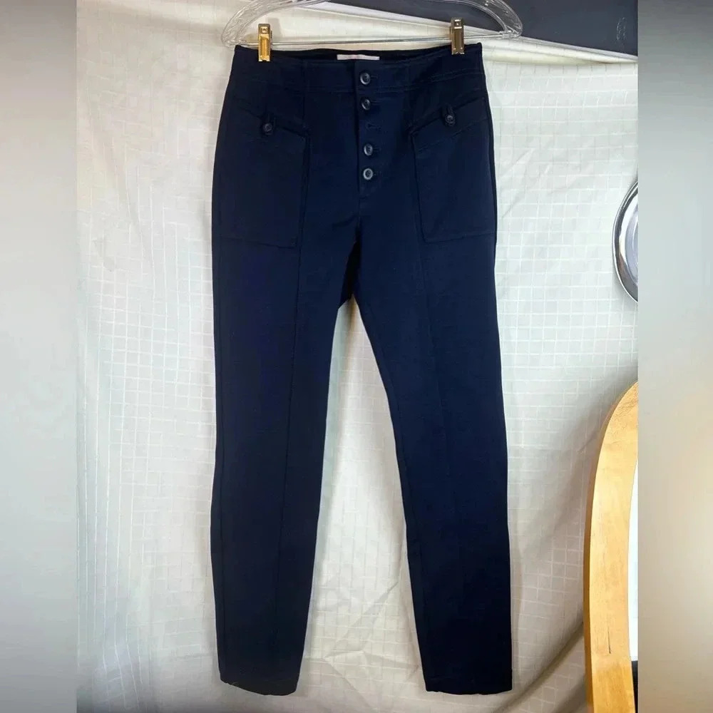Essential Taper By Anthropologie Women’s Size 2 Pleated Navy Pants Work Career